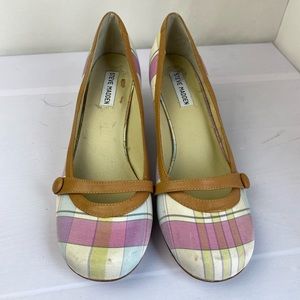 STEVE MADDEN PLAID KITTEN HEEL